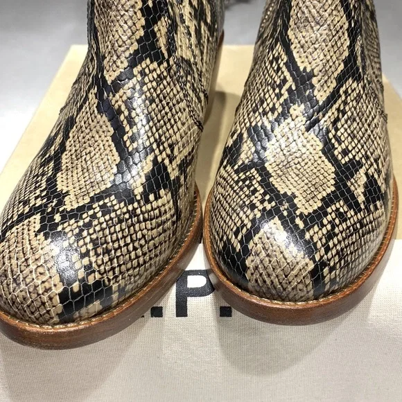 New A.P.C .Style F5-1008 ankle boots SNAKE MUTICO tan size 9 ⭐️⭐️⭐️⭐️⭐️ - Picture 6 of 17